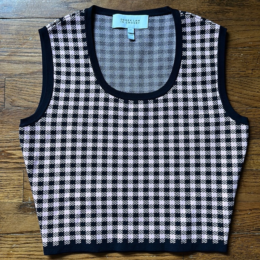 Derek Lam 10 Crosby Pink & Navy Tank Top